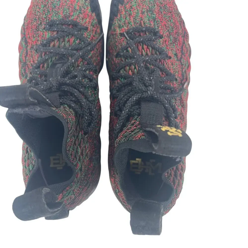 Nike LeBron 15 XV BHM Black Multicolor Red Green 897650-900 Men's Size 8.5